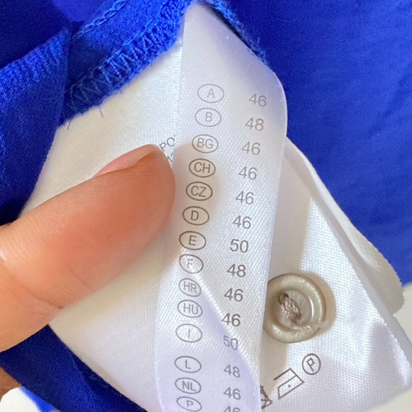 C&A Yessica BNWT UK Cobalt Blue Sheer Blouse Size 18 - Picture 8 of 12